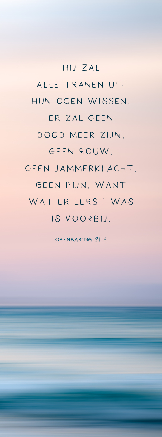 Boekenlegger Hij zal alle tranen