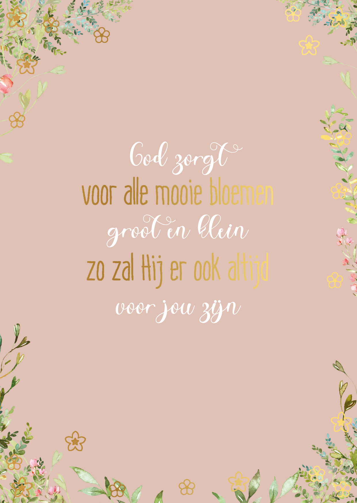 Poster A4 God zorgt voor ...
