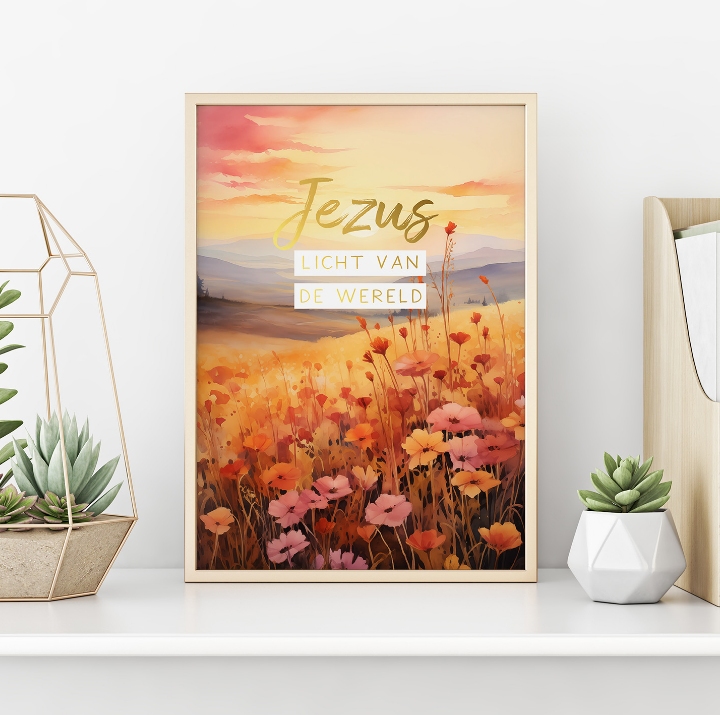 Poster A4 Jezus Licht van de wereld
