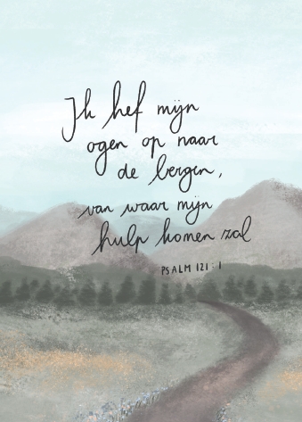 Kaartje A7 Ik hef mijn ogen op