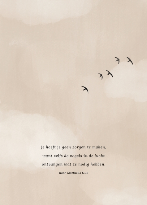 Je hoeft je geen zorgen