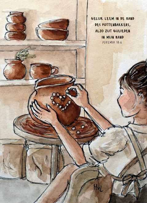 Gelijk leem in de hand des pottenbakkers