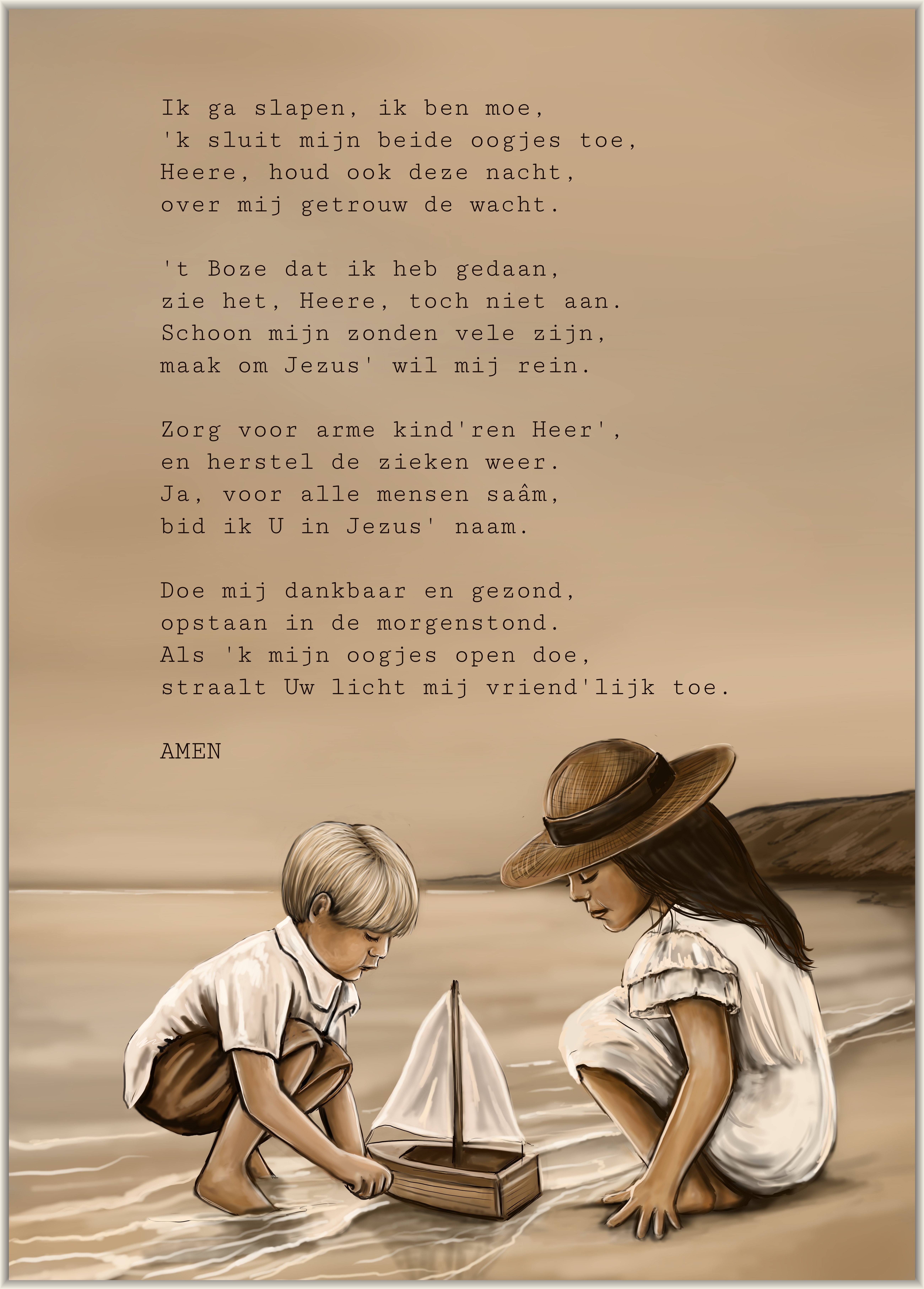 Canvas op hout Ik ga slapen, ik ben moe