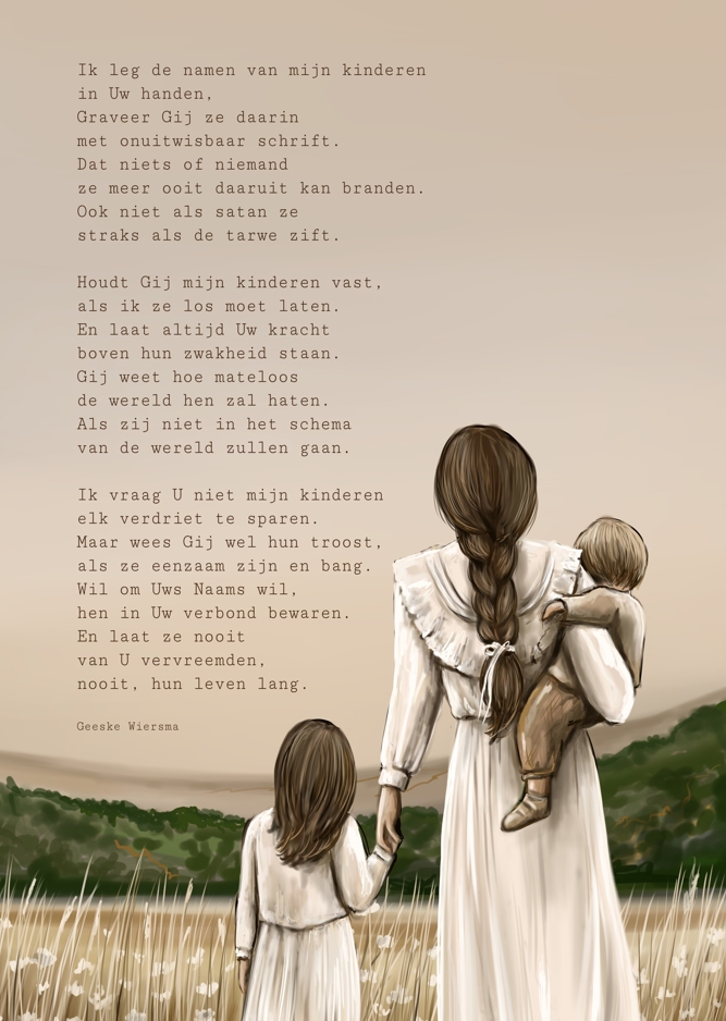 Canvas op hout Gebed voor mijn kinderen