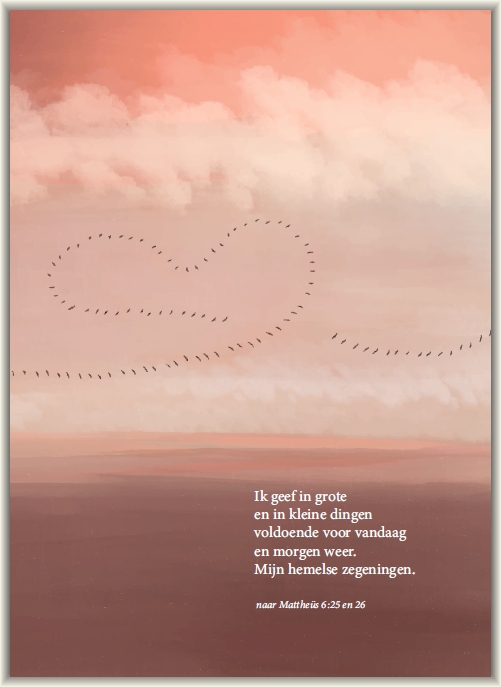 Ik geef in grote en in kleine dingen