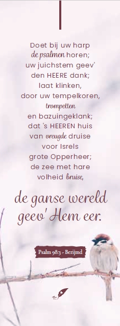 Boekenlegger Doet bij uw harp de psalmen